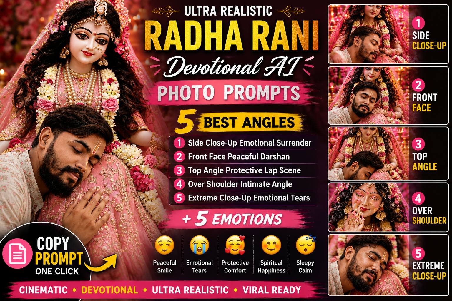 5 Best Radha Rani Devotional AI Photo Prompts